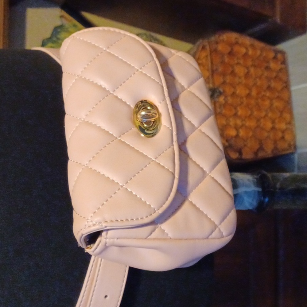 Pink Quilted Leather Fanny Belt Bag